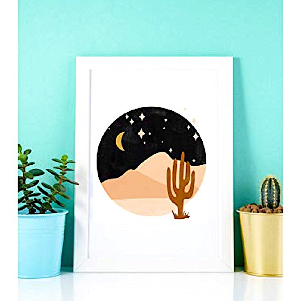 COPY - Wall Art Print “Lunar Moon Desert Stargaze…